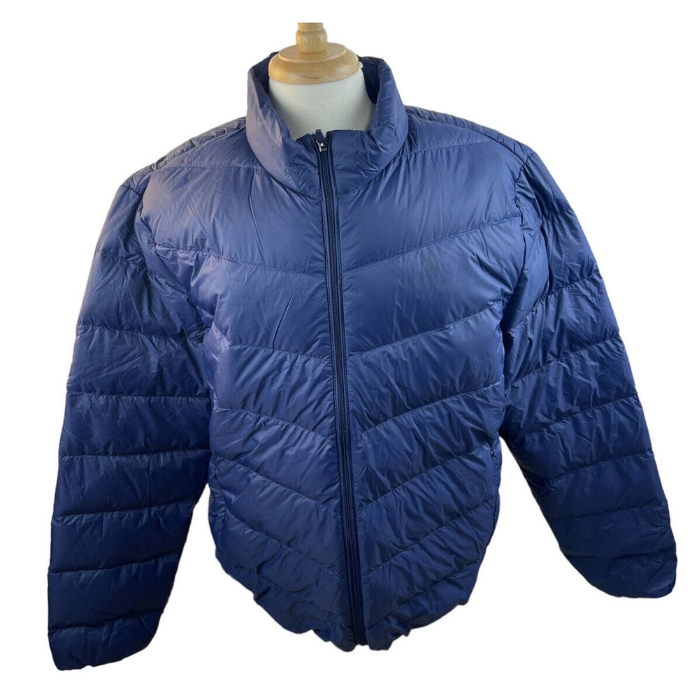 Camel Crown Puffer Jacket Duck Down Mens XXL Blue New with Tags Zipper Pockets